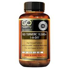 GO TURMERIC 18,500+ 1-A-DAY is a high potency Turmeric formula with the incorporation of the unique curcumin extract, CurcuWIN™. This has been shown to be 46 times more bioavailable than standard curcumin, meaning your body will absorb an increased amount in just one VegeCapsule per day. The advanced formula supports tired joints, supporting joint comfort and mobility. The addition of ginger provides further joint support.