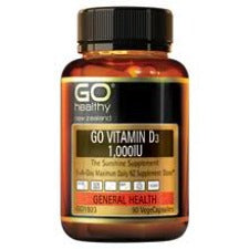GO VITAMIN D3 1000IU is often referred to as the sunshine supplement as our body’s naturally produces Vitamin D when exposed to sunshine. But due to the winter season, weather conditions, sunscreen and our indoor lifestyle, the body’s ability to produce optimal Vitamin D levels may result in a deficiency in this important nutrient. Vitamin D is essential for bone health, immune protection and positive mood.