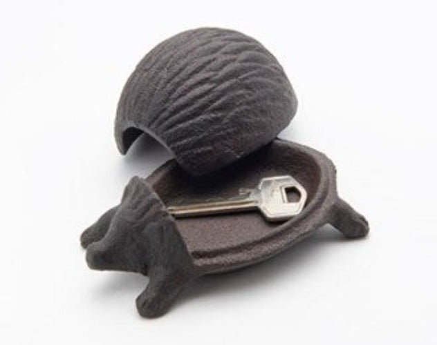 Salisbury Cast Iron Hedgehog Keyholder Cast iron Hedgehog Keyholder.  10 x 6 cm  Concealed key-hiding hedgehog.  SKU: SY9027