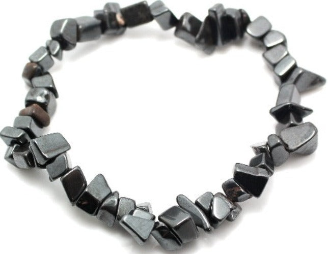 Bracelet Hematite Hematite Bracelets- 6 with Gemstone information on packaging Hematite – Aquarius: Self-esteem and will power. Protects the aura from negative energy. Self-esteem- Confidence, grounding and divination. SKU: BRHEM