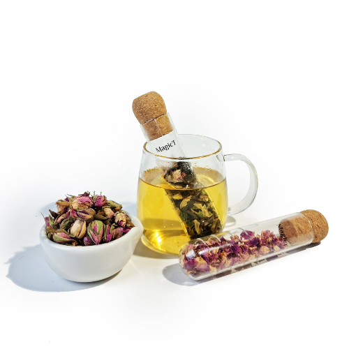 MagicT - Infuser Tube – Glass 1st Stop, Marshall's Health Shop! MagicT Infuser Tube is an easy and sustainable way to make herbal infusions fast, easy and yet professionally. It’s made out of borosilicate glass with food-grade and durable cork. Put your favourite herbal infusion or tea inside into the tube and place tube into hot water.