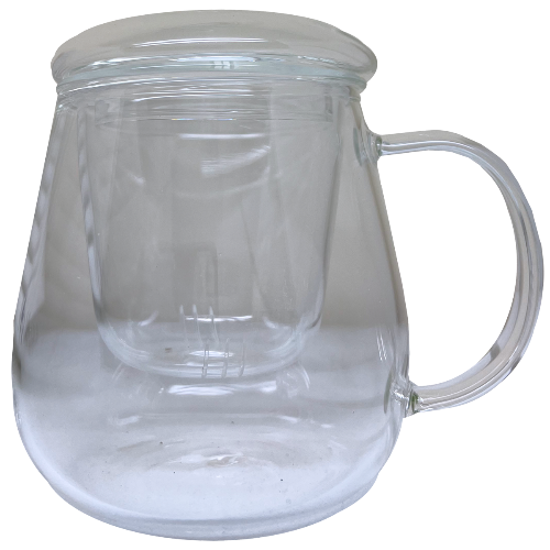 MagicT - Infuser Mug – Glass Lid 300ml 1st Stop, Marshall's Health Shop! This infuser mug with a Glass lid looks elegant, unique and handy. It is ideal to see the colour of your herbal tea. The mug is made of high borosilicate glass and the glass lid allows to keep the heat and aroma of the tea inside the cup.