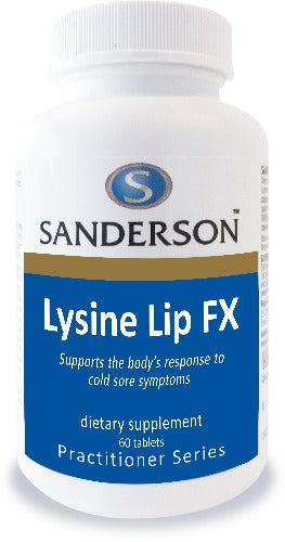 SANDERSON Lysine Lip FX is a targeted complex of nutritional factors that supports the health and integrity of the lips. The combination of ingredients in Lysine Lip FX may be more effective than Lysine alone for the management of lip health and healing of outbreaks. Research has suggested that a combination of 200mg Vitamin C and 200mg Bioflavonoids taken three time daily supports both the healing process and the immune system.