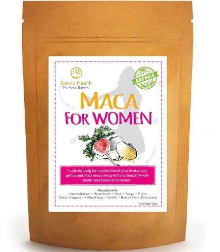 Maca for Women Powder – Hormonal Support 300g Maca for women is a scientific blend of red, yellow, and black Maca in ideal ratios to balance female hormones and health.