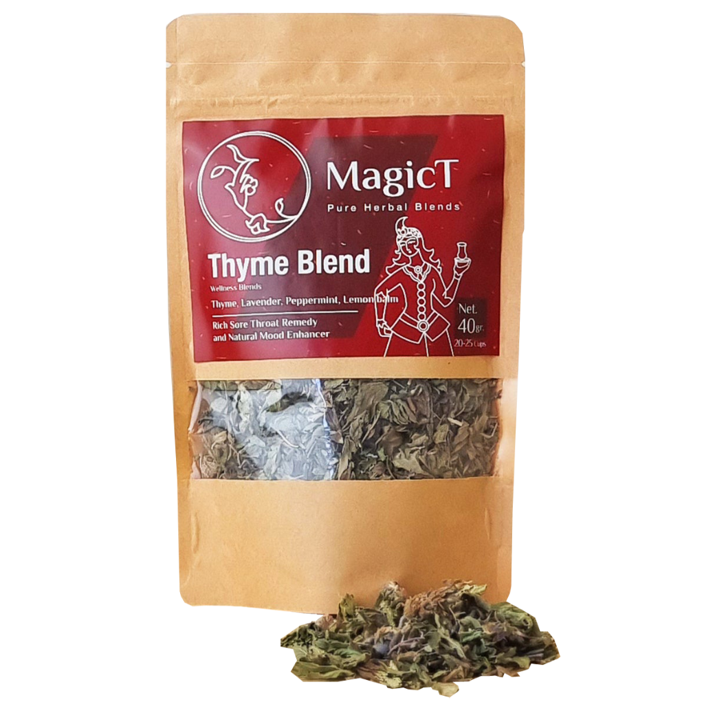 MagicT – Wellness – Thyme Blend 40g Pouch 1st Stop, Marshall's Health Shop!  It clears out your body and soul, leaving you relaxed and refreshed. Support your throat health. Get refreshed with this true natural blend of the best herbs.