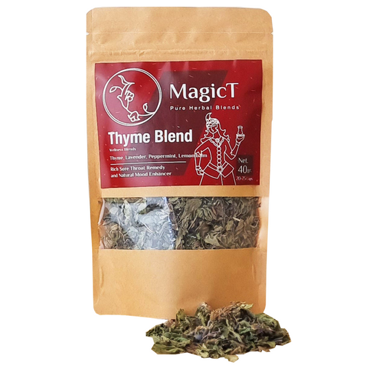 MagicT – Wellness – Thyme Blend 40g Pouch 1st Stop, Marshall's Health Shop! It clears out your body and soul, leaving you relaxed and refreshed. Support your throat health. Get refreshed with this true natural blend of the best herbs.
