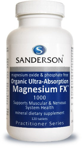 SANDERSON Magnesium FX 120 Tablets Magnesium is the fourth most abundant mineral in the human body and is essential to good health. Around 50% of total body magnesium is present in bone; the other half is found mostly inside cells of body tissues and organs. Just 1% of magnesium is found in blood, but the body works very hard to keep blood levels of magnesium stable.