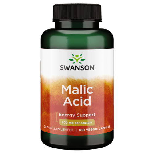 SWANSON Malic Acid 600mg, 100 Veg Capsules 1st Stop, Marshall's Health Shop! About Malic acid? Fuel your muscles to fend off fatigue with Swanson Malic Acid. The same compound that gives apples their tart taste, malic acid plays a key role in the production of ATP, the energy source for all cells.