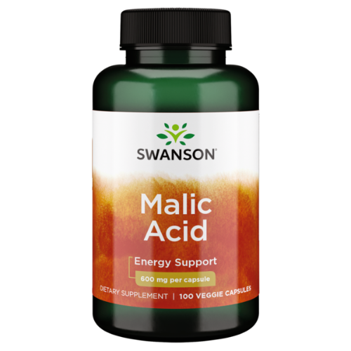 SWANSON Malic Acid 600mg, 100 Veg Capsules 1st Stop, Marshall's Health Shop!  About Malic acid?  Fuel your muscles to fend off fatigue with Swanson Malic Acid. The same compound that gives apples their tart taste, malic acid plays a key role in the production of ATP, the energy source for all cells.