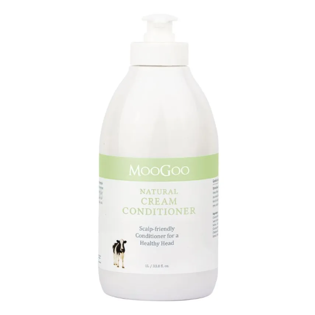 MooGoo Cream Conditioner 500ml, 1l, 2.5l Refill Our Cream Conditioner is one of our most popular products. It was made to complement our Milk Shampoo that was originally made for a family member who had a scalp so itchy they went to bed with olive oil on their scalp and cling wrap around their head. While shampoo cleans the hair and scalp, we feel it?s important to follow it with a natural conditioner that doesn?t coat or irritate the scalp.