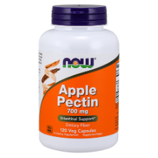 NOW Apple Pectin 700mg 120 Veg Caps. What is Apple Pectin?  Apple Pectin is a watersoluble fibre which has a gel-forming effect when mixed with water. It is a carbohydrate extracted from fruit and vegetables with some of the highest concentrations are in the skins, seeds and cores. As a dietary fibre, Apple Pectin may be helpful in supporting good intestinal health.