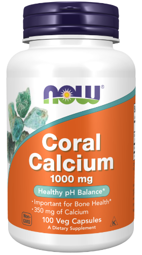 Coral Calcium 1000 mg Veg Caps NOW® Coral Calcium is an excellent source of an alkaline form of Calcium that can help to support a healthy serum pH.* In addition, Coral Calcium has naturally occurring trace minerals that are important for bone health, as well as for optimal enzymatic activity.