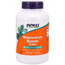 NOW Magnesium Malate 95mg 180 Veg Caps. What is Magnesium Malate?  Magnesium is a mineral that is critical for energy production and metabolism, muscle contraction, nerve impulse transmission, and bone mineralization.  It is a required cofactor for an estimated 300 enzymes.  Among the reactions catalyzed by these enzymes are fatty acid synthesis, protein synthesis, and glucose metabolism.