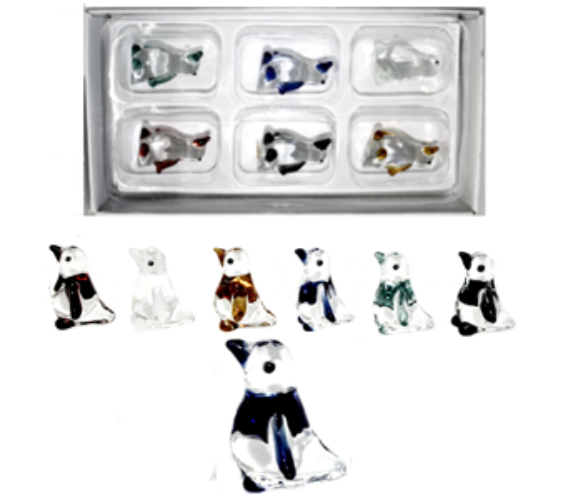 Kaku Penguins Glass Micromini (H) 30mm – 6 Assorted Colours SKU:NZGF-470X