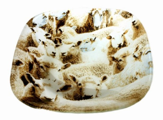 New Zealand Sheep Glass Bowl Glass Bowl 150mm x 150mm  SKU:NZPL-250A