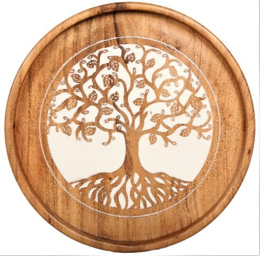 Offering Tray Tree of Life Not enough space for a permanent altar? Need an altar that is conveniently portable? Look no further. Our elegant but practical altar trays are the answer. Size 30x30x2.4cm SKU: OTR2