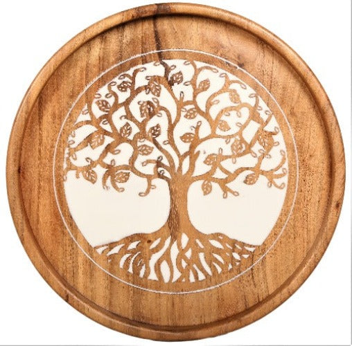 Offering Tray Tree of Life Not enough space for a permanent altar? Need an altar that is conveniently portable? Look no further.  Our elegant but practical altar trays are the answer. Size 30x30x2.4cm  SKU: OTR2