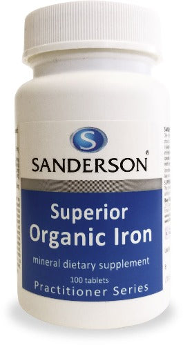 SANDERSON Superior Organic Iron 100 Tablets Iron deficiency is one of the most common nutritional deficiencies in the world, including New Zealand. Iron is a mineral that is vital to both physical and mental wellbeing. It is found in every cell of the body. Iron forms a key component of haemoglobin, the element of blood that transports oxygen around the body, supplying muscles for physical activity.