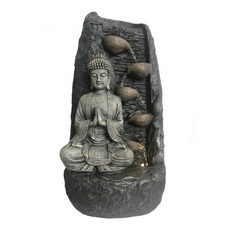 Outdoor Water Feature Buddha Stone Finish Clasped Hands 36x29x71cm Warm-white light SKU: WF491