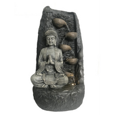 Outdoor Water Feature Buddha Stone Finish Clasped Hands 36x29x71cm  Warm-white light  SKU: WF491