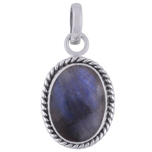 Coro Jewellery Pendant Labradorite Hoop Sterling Silver SKU: PLAB501