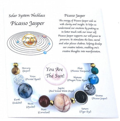 Solar System Necklace Grey Picasso Jasper