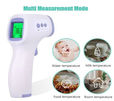 MULTIFUNCTION DIGITAL THERMOMETER The Non-Contact IR Thermometer is perfect for screening people for potentially elevated body temperature. It’s specially designed to take the temperature of a baby or an adult by applying it to the forehead without any physical contact