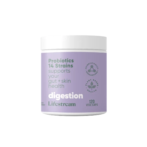 Lifestream Probiotics 14 Strains 120 VegeCaps For everyday healthy gut function and flora. Do you have enough good guys in your gut fighting the fight to ensure optimal digestive health, no matter what you eat or what bugs you catch? If you are experiencing out of control sugar cravings, a slower than usual metabolism, digestive irregularity, or skin issues like eczema, psoriasis, or itchy rashes, you might need additional support from a probiotic supplement to help restore your digestive wellbeing.