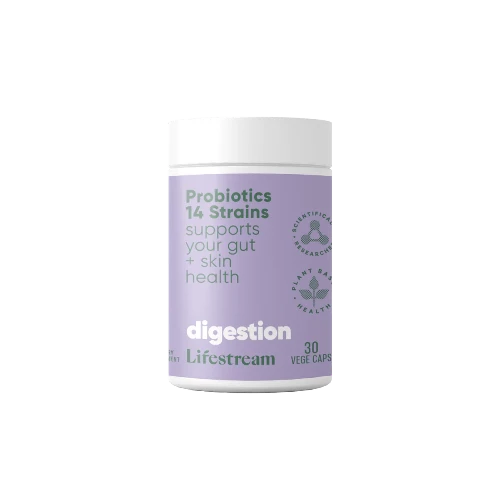 Lifestream Probiotics 14 Strains 30 VegeCaps For everyday healthy gut function and flora. Do you have enough good guys in your gut fighting the fight to ensure optimal digestive health, no matter what you eat or what bugs you catch? If you are experiencing out of control sugar cravings, a slower than usual metabolism, digestive irregularity, or skin issues like eczema, psoriasis, or itchy rashes, you might need additional support from a probiotic supplement to help restore your digestive wellbeing.