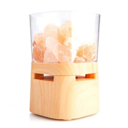A wonderful way to enjoy your favourite music whilst purifying the air. Himalayan salt lamp combined with a speaker to create the perfect ambience. Himalayan salt crystal lamp Features a wood-look base and four different glowing light modes Easy connection to most Bluetooth enabled devices Rechargeable battery so you can listen to your favourite tunes again and again