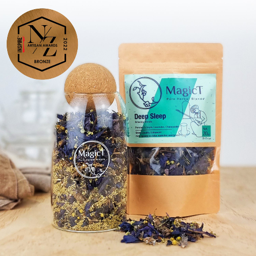 MagicT - Relax - Deep Sleep 20g Pouch 1st Stop, Marshall's Health Shop!  Blend of Persian Echium, Chamomile and Lavender  Mellow-sweet blend of tranquil and comforting herb blend that makes you ready to fall asleep when bedtime rolls around.  Lavender in this blend comes from one of the best traditional Lavender farms in the southwestern part of Turkey, with a moderately dry climate and full sun.