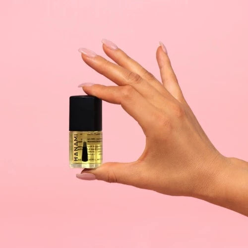Hanami Rescue Me Treatment Oil is a nail & cuticle oil with a difference. It is liquid gold oil full of nourishing oils, active vitamins and antioxidants!