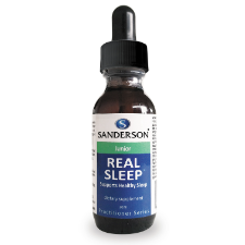 SANDERSON Real Sleep Junior 30ml Drops Developed by New Zealand and Canadian naturopathic and botanical experts, Sanderson Real Sleep Junior combines the best of botanical and homeopathic sleep support remedies with genuine Bach Flower essences to create a gentle support for healthy sleep patterns. The pleasant tasting drops are easy to use. 