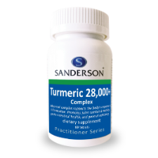 SANDERSON Turmeric 28,000+ 60 Tablets Turmeric is a spice that has traditional usage for health dating back nearly 4000 years, but it is commonly known for its use in Indian cuisine where it is primarily associated with curry. It has various names such as golden spice and Indian saffron (unrelated to crocus sativa, or true saffron). Turmeric is a product of Curcuma longa, a plant belonging to the ginger family.