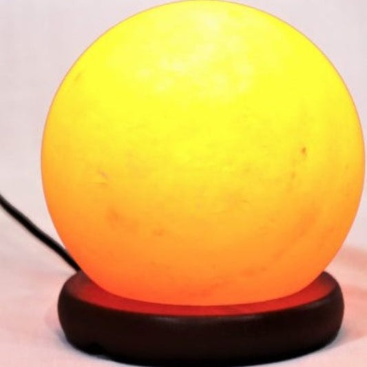 Himalayan Salt Lamp Sphere Medium There's always something magical about a sphere Authentic Himalayan Salt Lamp. Each item comes with an electric cable and a bulb. Dimensions: Diameter 13cm SKU: SBL5