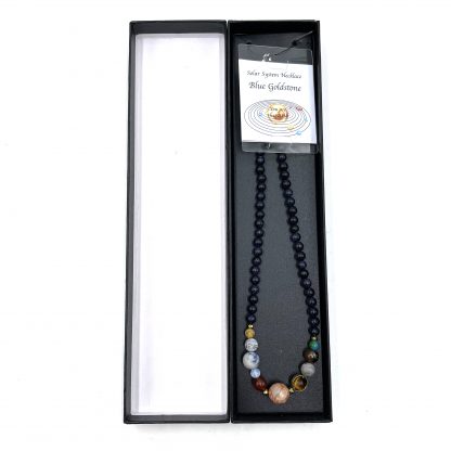 Solar System Necklace Blue Goldstone