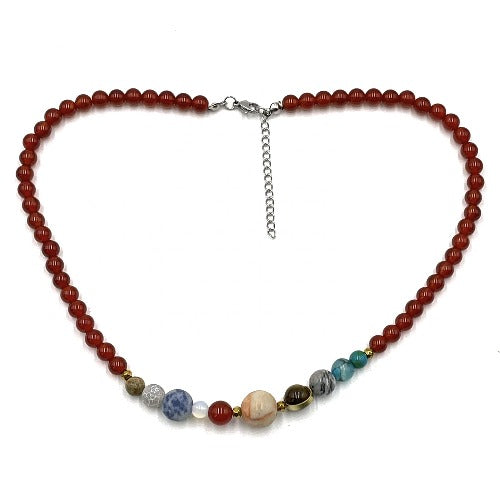 Solar System Necklace Carnelian