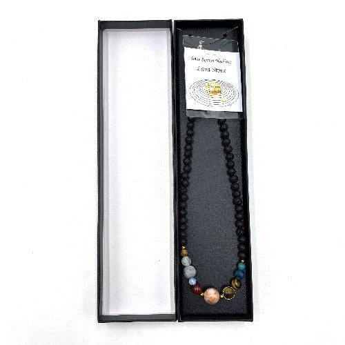 Solar System Necklace Lavastone