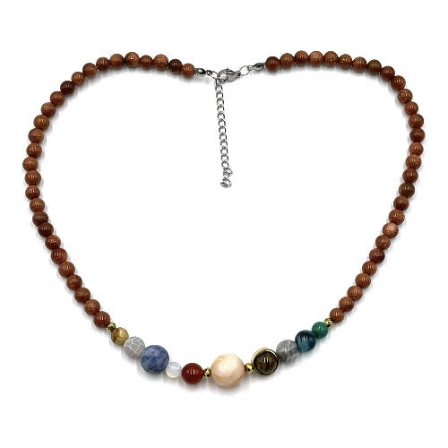 Solar System Necklace Goldstone