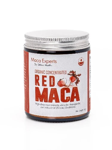 Seleno Organic Concentrated Pure Red Maca (10:1 Extract) 65 grams Red Maca is a rare and unique form of maca that is believed to have the highest concentration of bioactive metabolites. In Peru red maca is consumed solely to support specific health conditions. Red maca can be taken by men and women and has unique benefits for both.