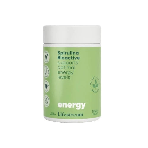 Lifestream Spirulina Bioactive. The natural multi – full of superfood nutrition for low energy levels. Are you run down or exhausted? Do you have a busy or stressful lifestyle? Are you iron deficient? Or perhaps you are just seeking longer lasting energy?! Our Spirulina Bioactive will help!