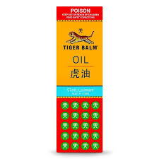 Tiger Balm Oil 57ml Provides temporary relief of aches and pains of muscles and joints HEALTH BENEFITS: Temporary aches and pain relief DIRECTIONS: Adults and children 2 years of age and over. Apply to the affected area 3 to 4 times daily. Rub gently in a circular motion until evenly spread and absorbed.