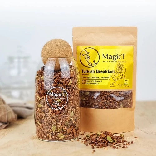MagicT - Daily - Turkish Breakfast 170g Glass Jar Tea is one of the main drinks in Turkish culture which makes them one of the most tea-drinking nations in the world. When you travel to Turkey you will see people having tea everywhere and anywhere. 