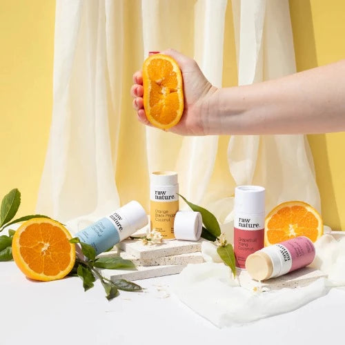 Raw Nature Natural Deodorant - Citrus + Vetiver Stay confident and fresh all day long with this aluminium-free natural deodorant. Its powerful key ingredients work to prevent odour and reduce sweating.