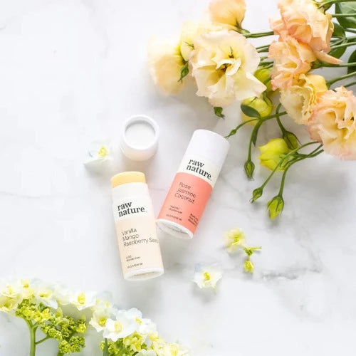 Raw Nature Natural Deodorant - Rose + Jasmine Award winning - Stay confident and fresh all day long with this aluminium-free natural deodorant. Its powerful key ingredients work to prevent odour and reduce sweating.