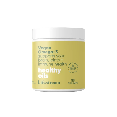 Lifestream Vegan Omega-3 90 VegeCaps A pure plant omega 3 algae oil for healthy joints, mobility and well-being. Are you looking for an easy supplement to help support heart health, healthy cholesterol levels, mental clarity and focus, joint mobility, bone health and density, or even fetal brain development? Omega 3 can do it all.