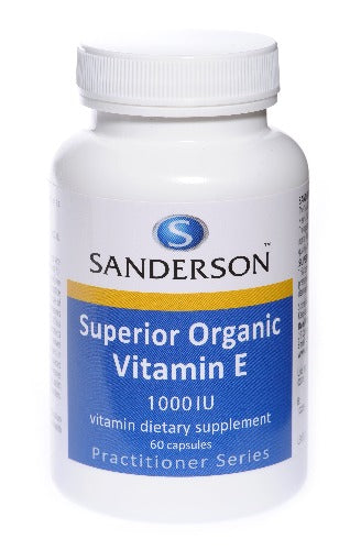 SANDERSON Superior Organic Vitamin E 1000iu 60 Softgels Vitamin E is a term that refers to a group of compounds called tocopherols, which occur in four major forms: alpha, beta, delta and gamma-tocopherols. SANDERSON™ Vitamin E 1000iu is a mixed tocopherol complex which is closest to nature.