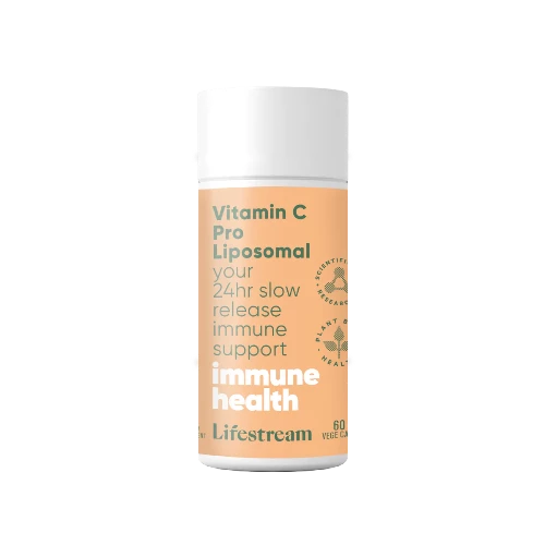 Lifestream Vitamin C Pro Liposomal 60 VegeCaps A high potency vitamin C with superior uptake for lasting immune and antioxidant protection. If you suffer from low immunity, recurring colds and coughs, repeated general infections, or just want something for general immunity and well-being support, our Vitamin C Pro Liposomal Capsules deliver superior uptake and absorption of a plant based Vitamin C.