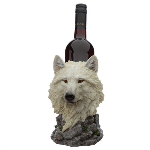 Protector of the North Dream Walker White Wolf Bottle Holder Height 19.5cm Width 13cm Depth 17cm SKU: WOLF33