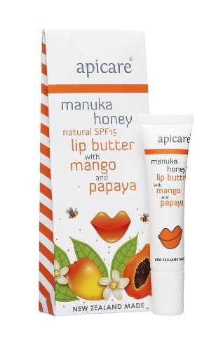 Apicare Pomegranate Lip Butter with SPF15 8g - 1st Stop Marshall's Health Shop, Gift Shop! - Heath and Natural Therapy New Brighton Christchurch - Naturopath